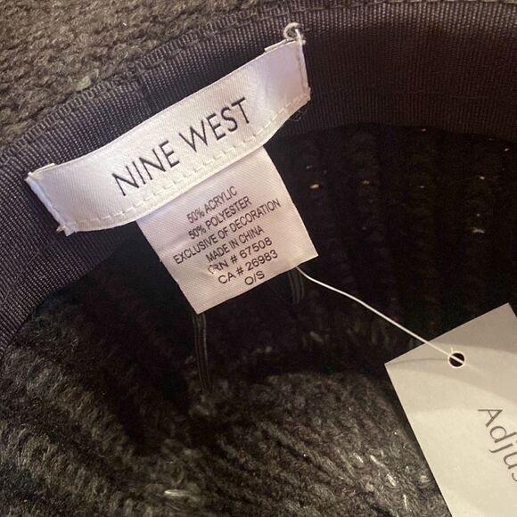 NWT Nine West black hat with adjustable fit band - Picture 6 of 8